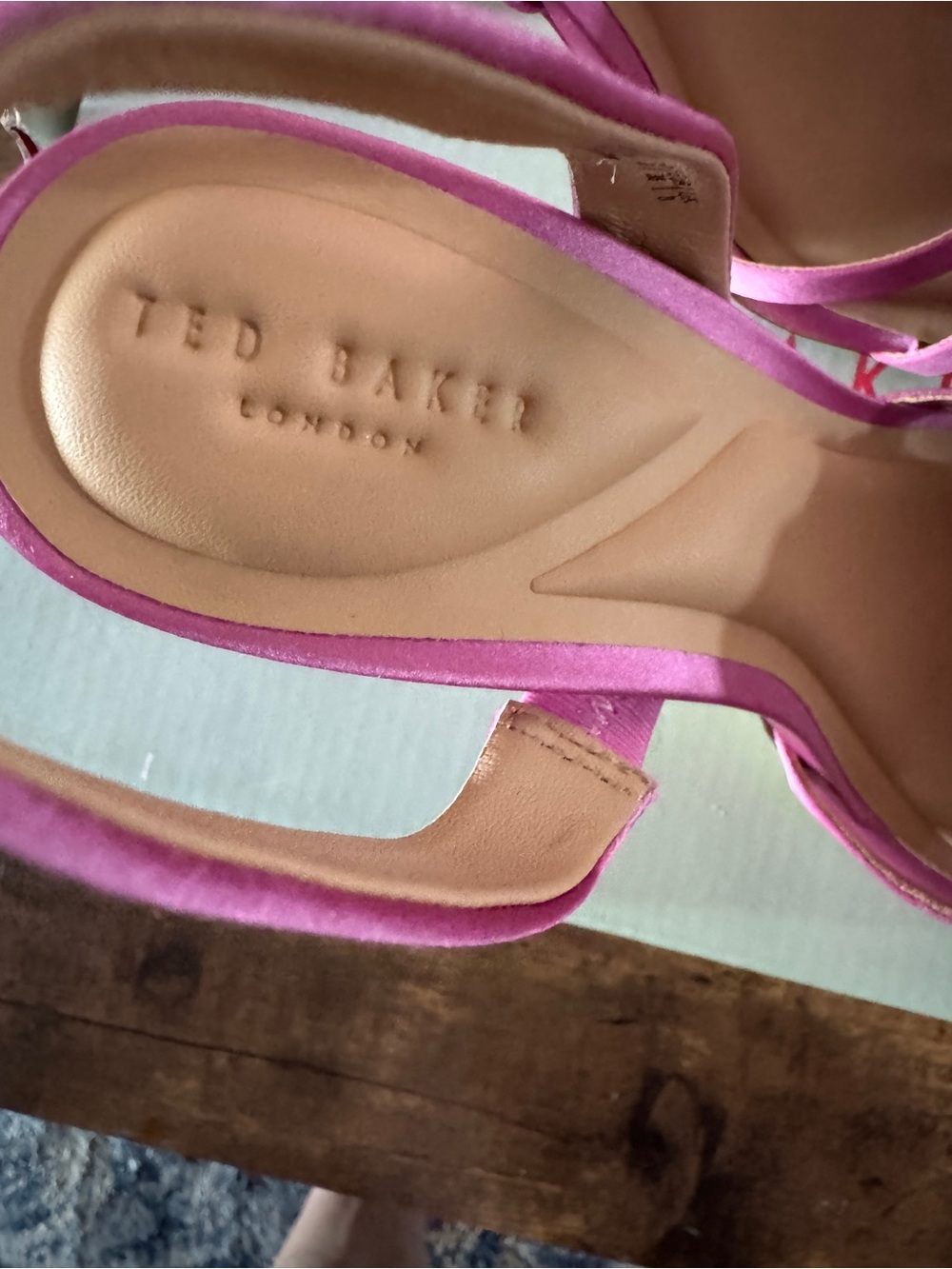 Ted Baker Pink Satin Slingback Heels with Rosette Detail - Picture 5 of 11